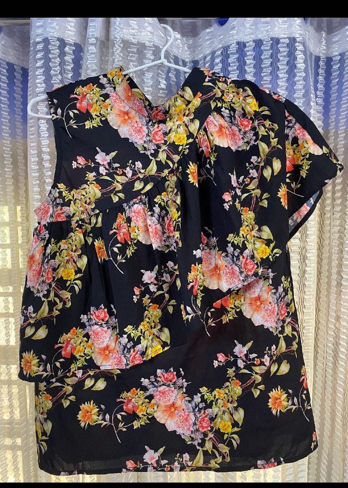 Black Floral Top