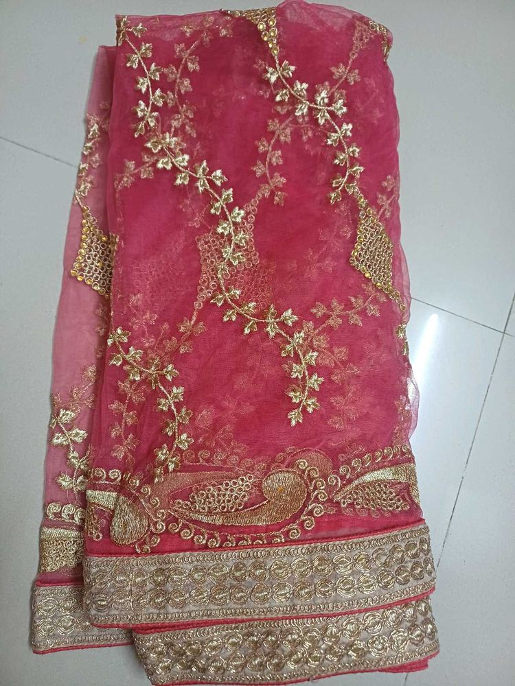 Elegant Pink Net Dupatta