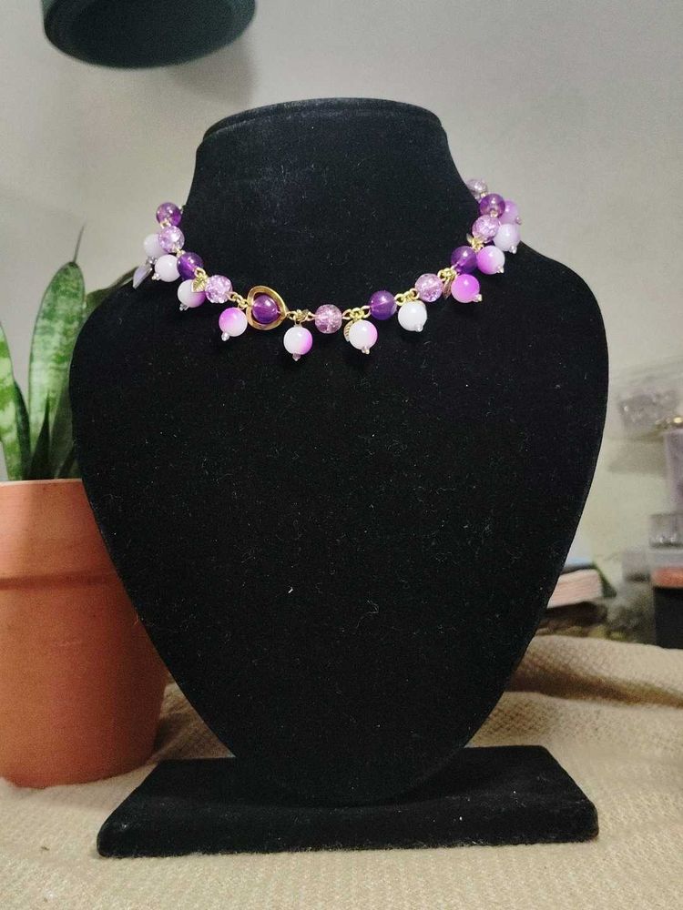 Beaded Purple Necklace