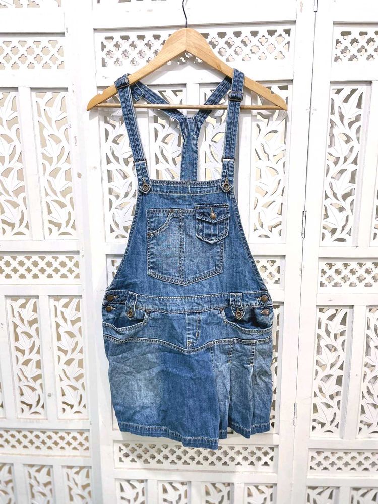 Vintage Denim Overall Short Dress C