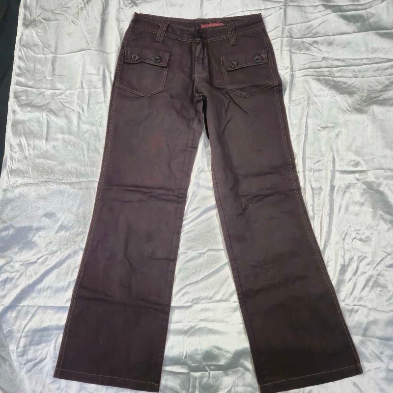 low waist / Brown straight pants /y2k retro