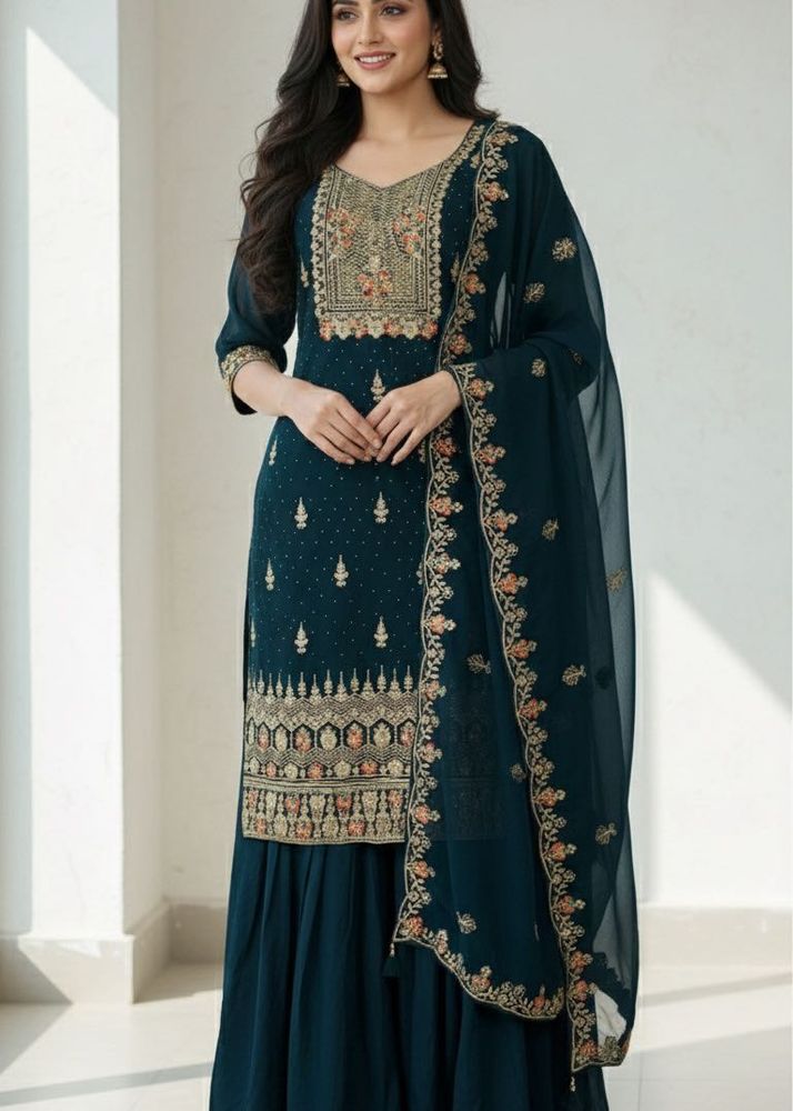 Elegant Embroidered Sharara Suit
