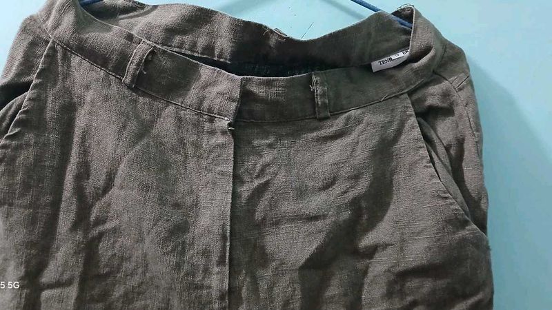 Olive Green Tencel Blend Pants