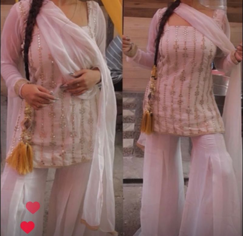 White Sharara Suit Set