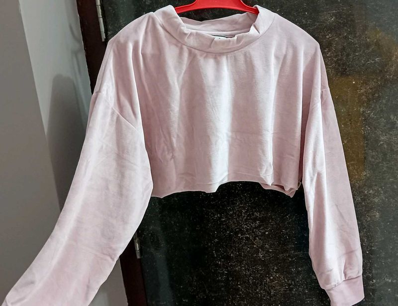 Pink Crop Hoodie