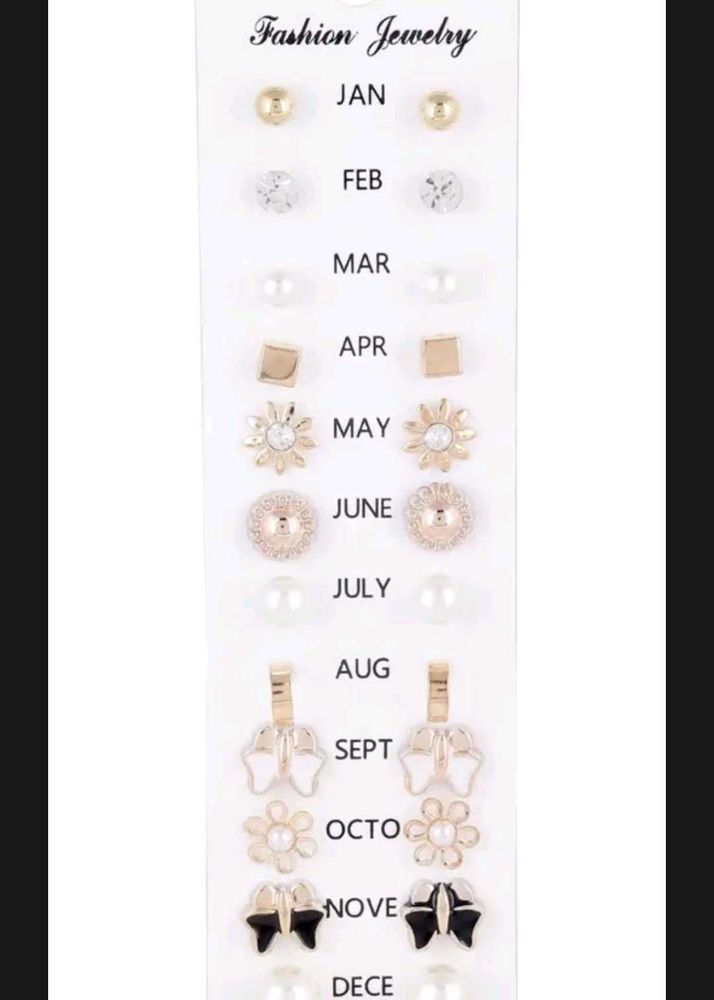 Girls Earnings (pack of 12 pairs)