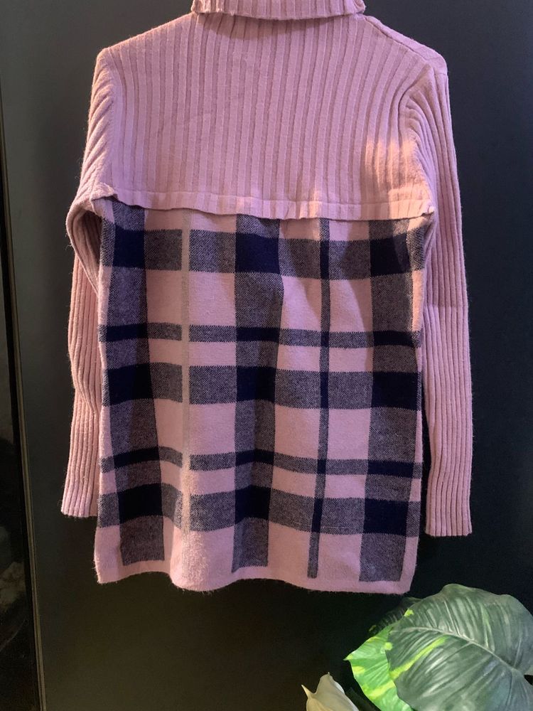 Turtleneck Plaid Sweater