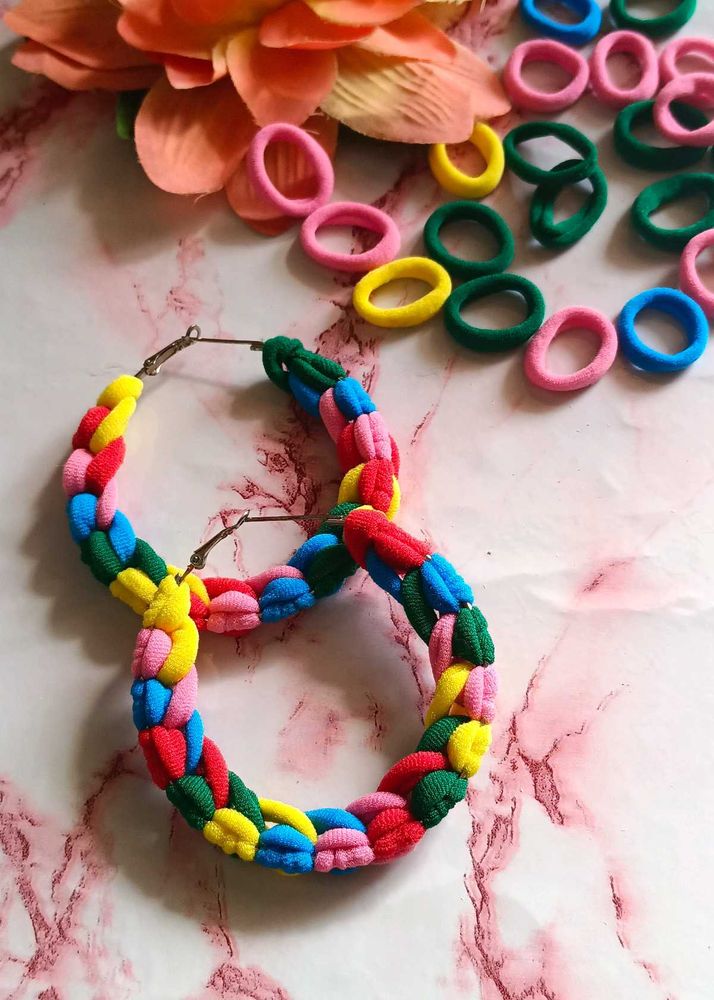 Colorful rubber band Earrings