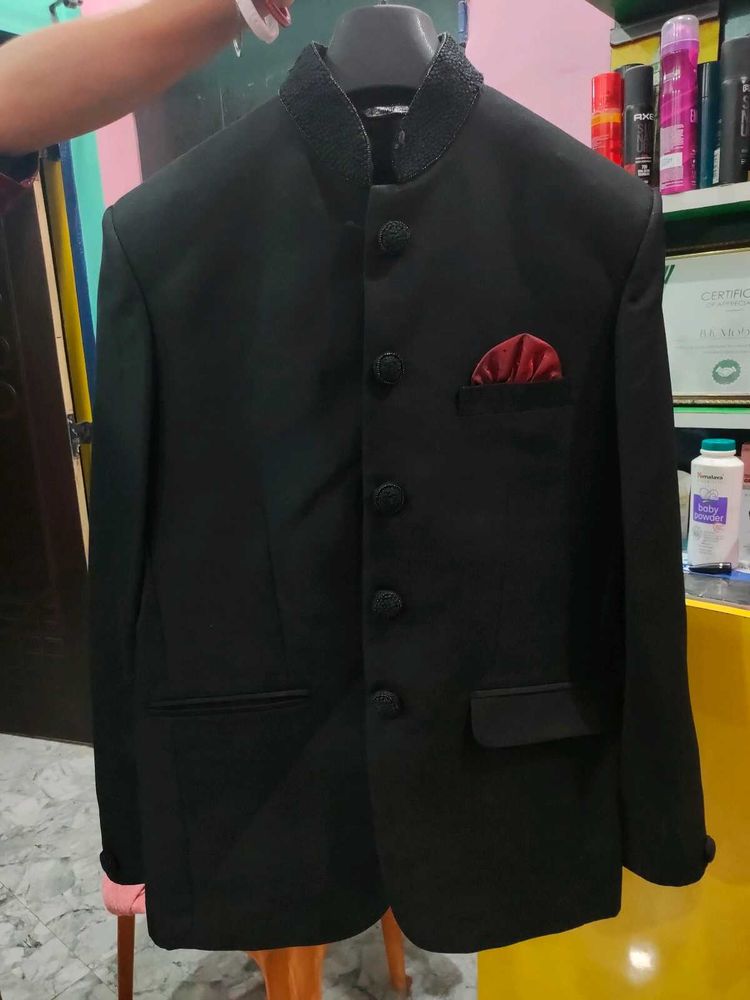 Men&#39;s Black Bandhgala Suit Jacket