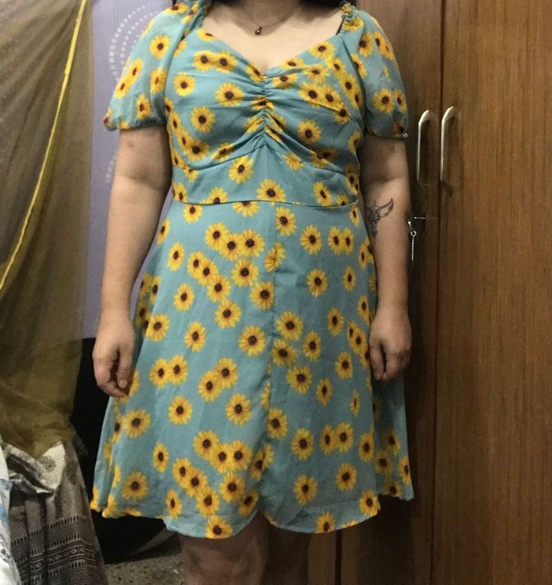 Sea Green Floral Dress