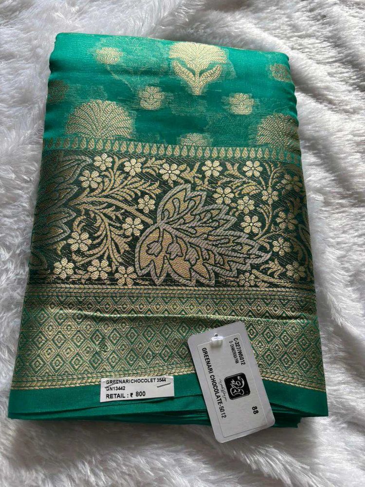 Elegant Green Zari Silk Saree❤️