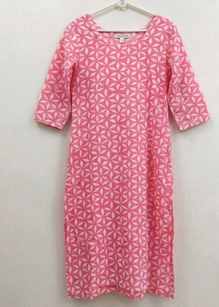 Pink Floral Print Kurti