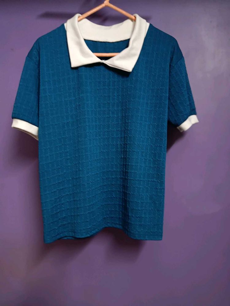 Short sleeve collared neck women top