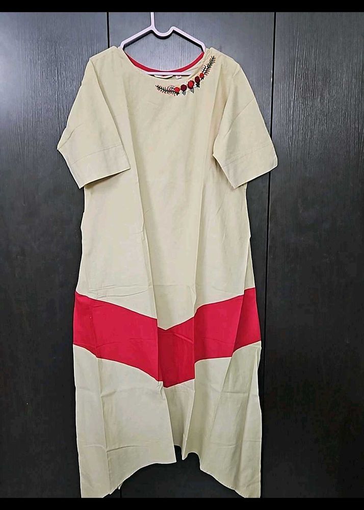Embroidered A-line Dress