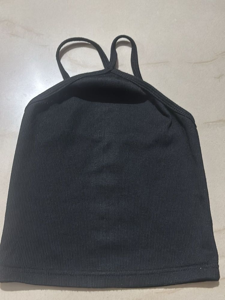 Black Ribbed Tank Top