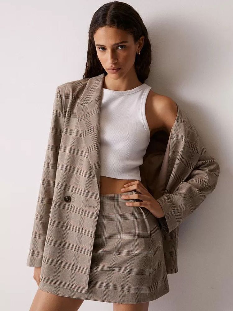 Korean Plaid Blazer