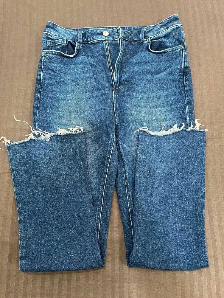 Westside Distressed Hem Denim Jeans