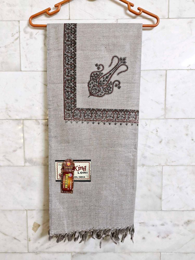 Grey Border Design Shawl