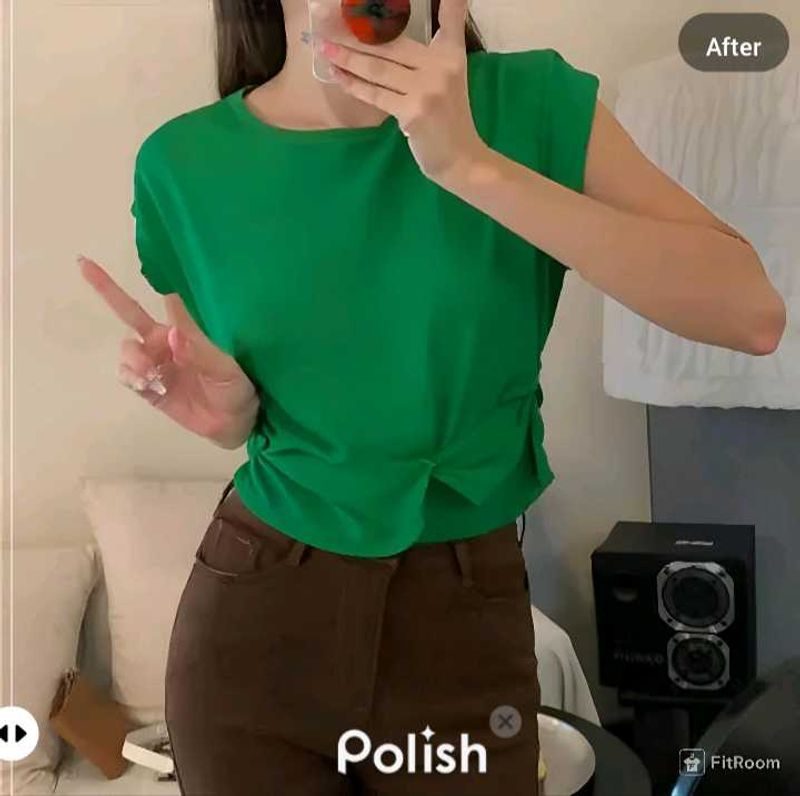 New With Tag Korean Green Trendy Top
