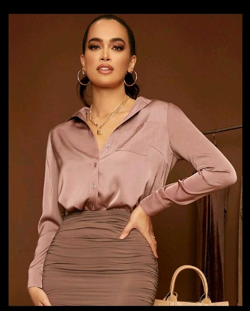 MAUVE Satin SHIRT