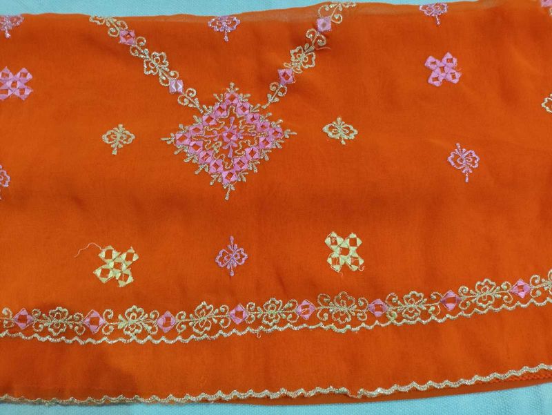 Partywear Orange 🧡 Saree For Women
