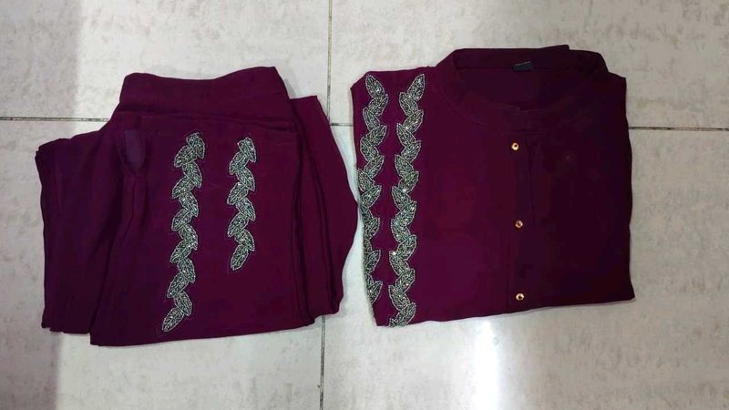 Wine colour Cord Set