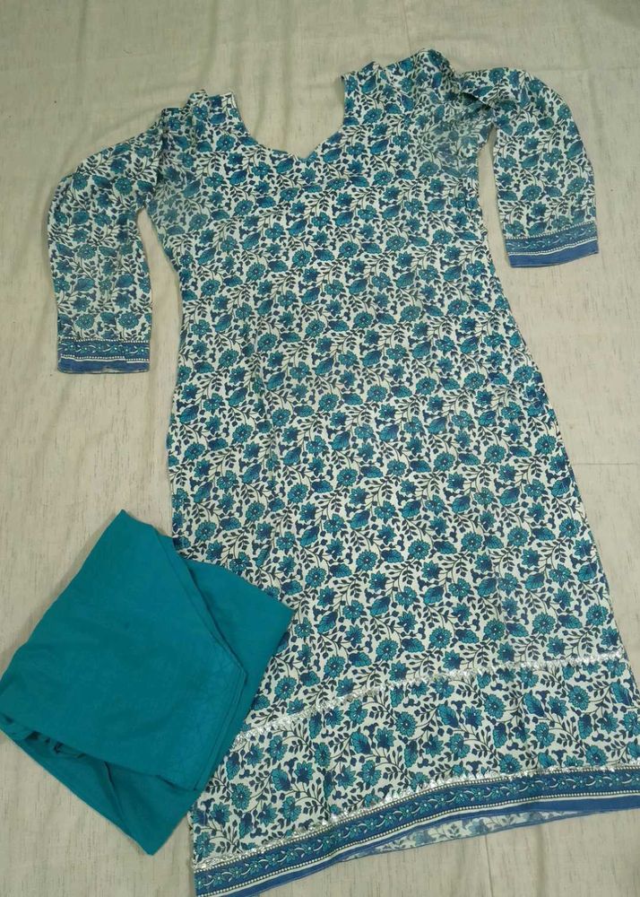 Floral Blue Kurta Set