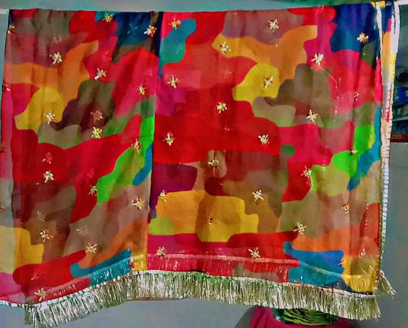 Price Drop by 200  Multicolour Rajputi Odhna