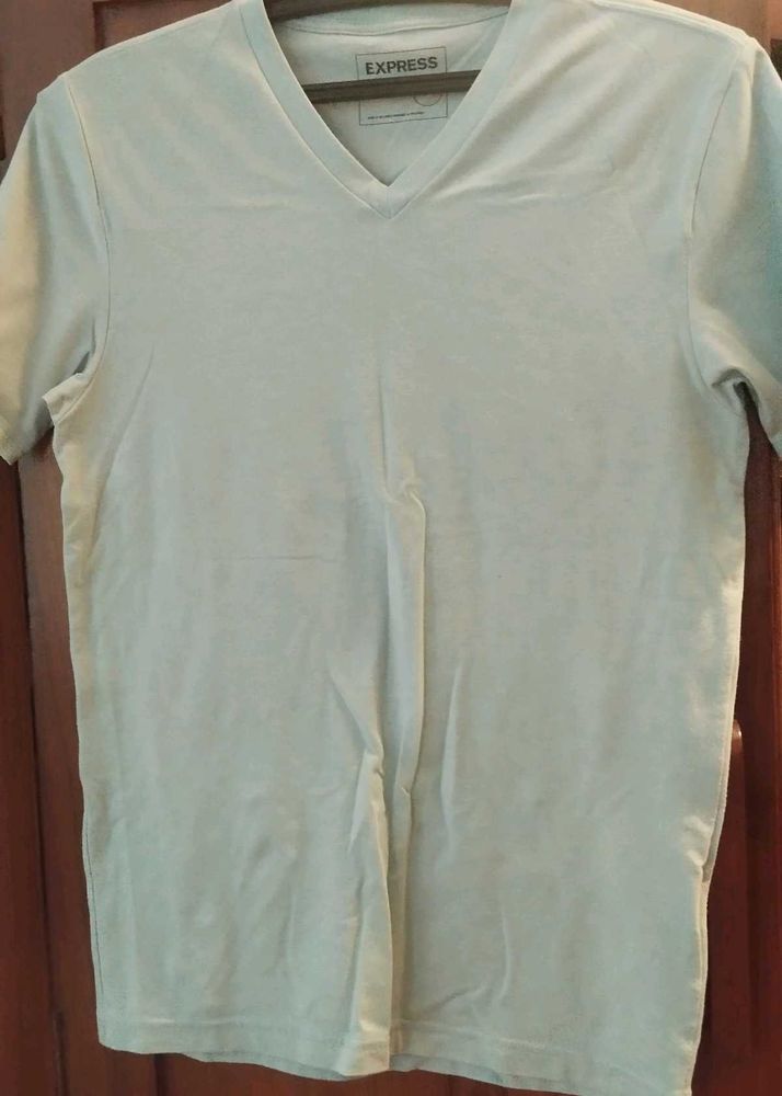 Unisex Baby Blue V Neck T Shirt