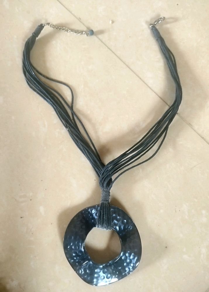 Blue Metallic Statement Necklace