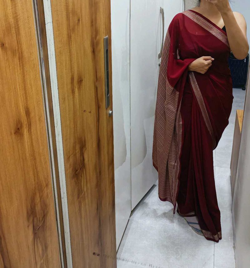 Elegant Maroon Saree