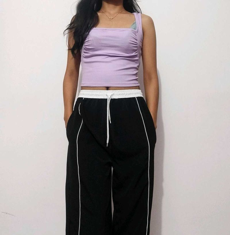 Lilac Ribbed Tank Top/elegant Maroon crop top