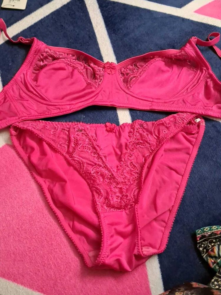 Pink Lace Lingerie Set