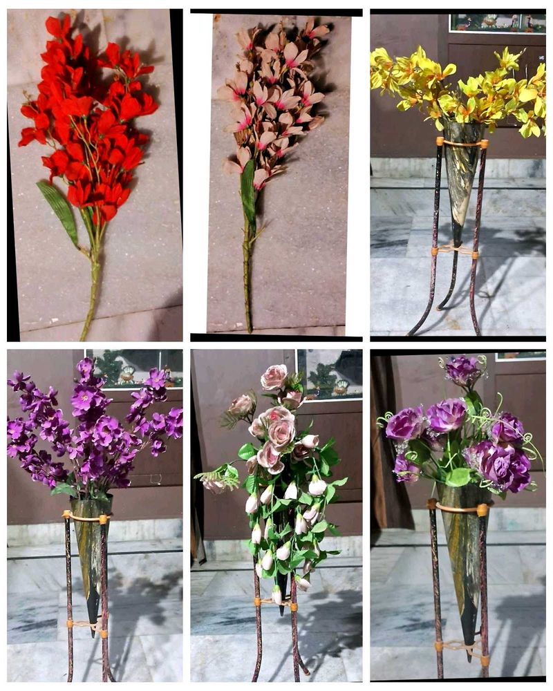 Combo Of 6 Flower Bunches Without Pot