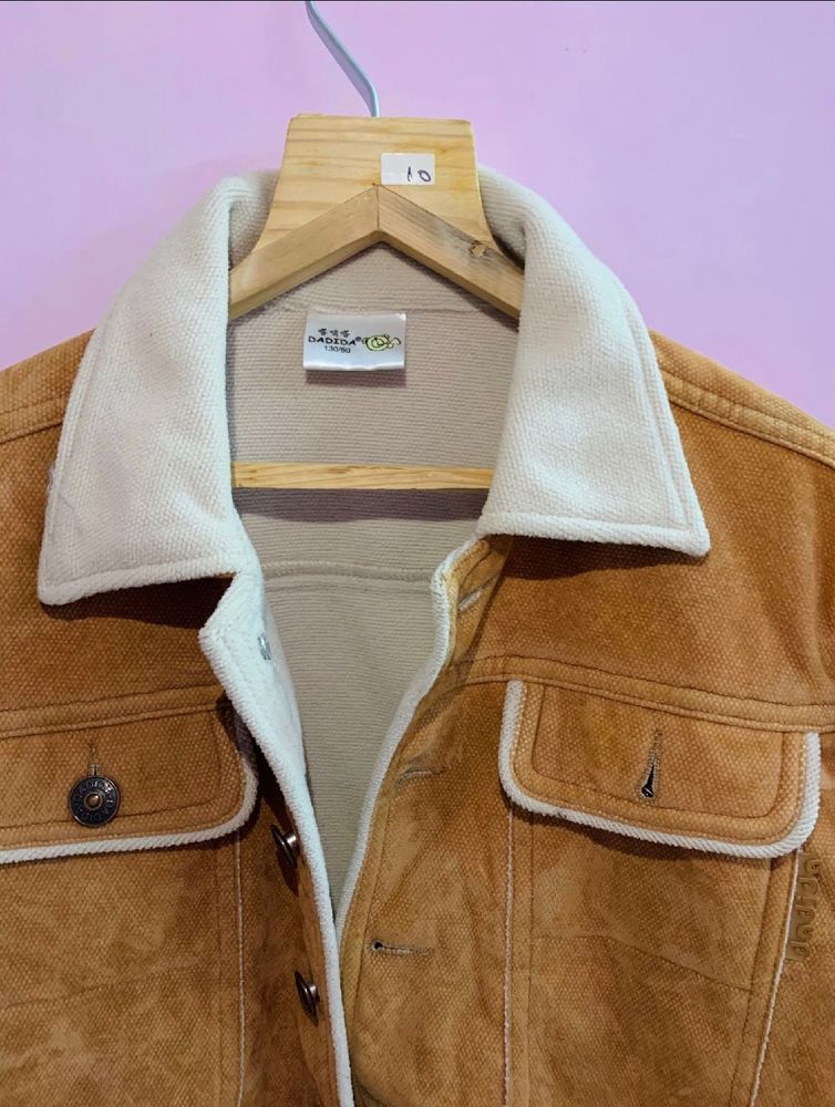Girls Beige Fur Jacket