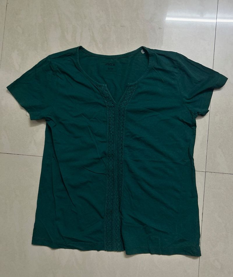 Green V-Neck T-Shirt
