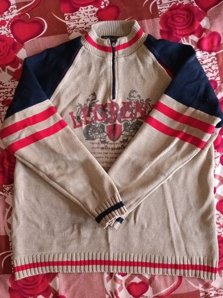 Pullover Grey And Blue