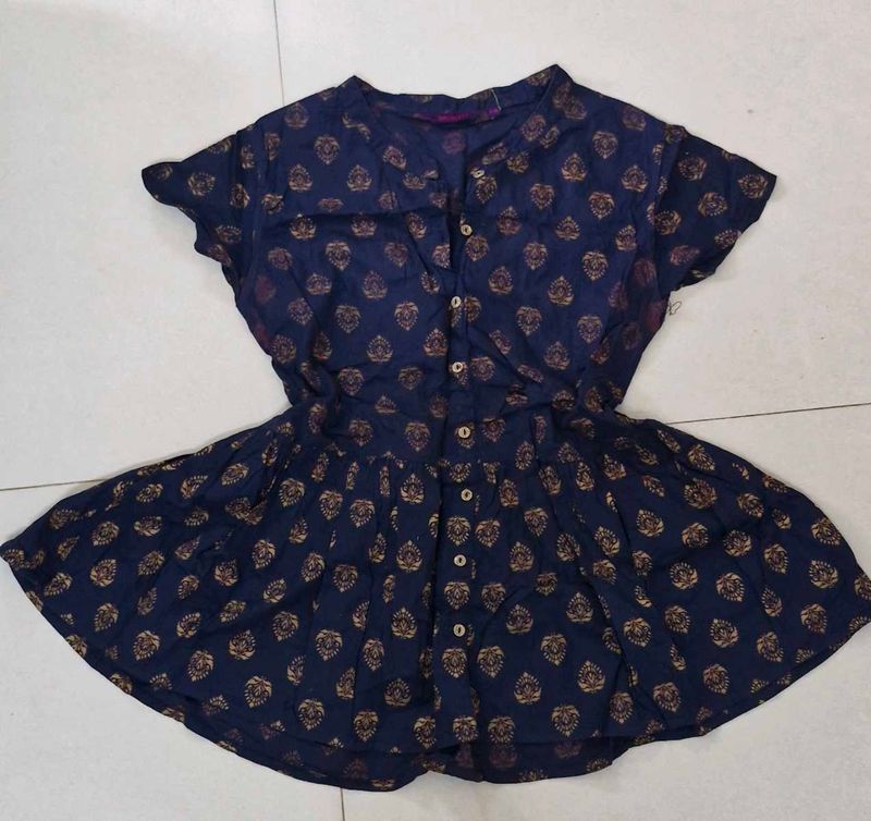 Stylish Blue Printed Dress