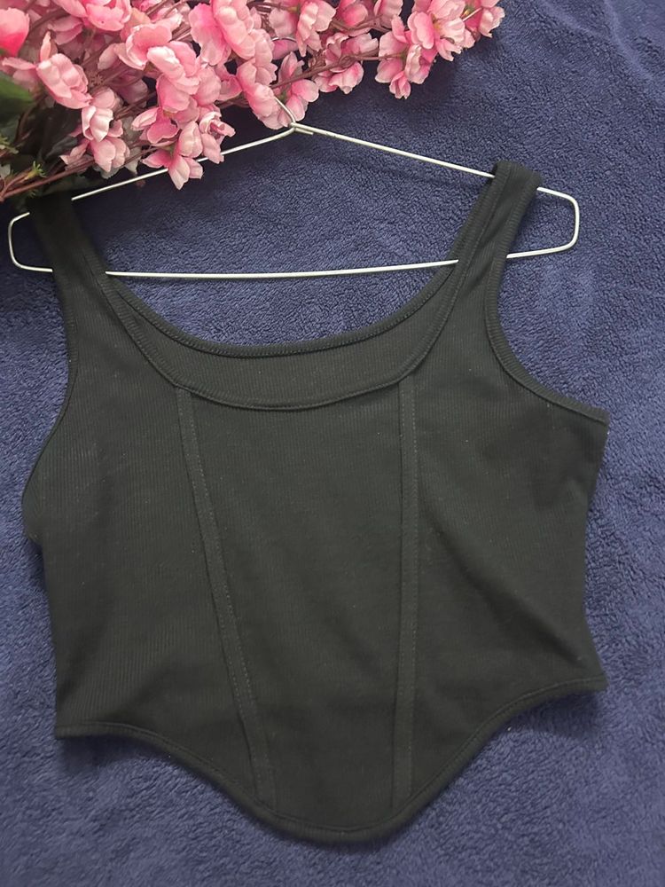 Black Corset Tank Top