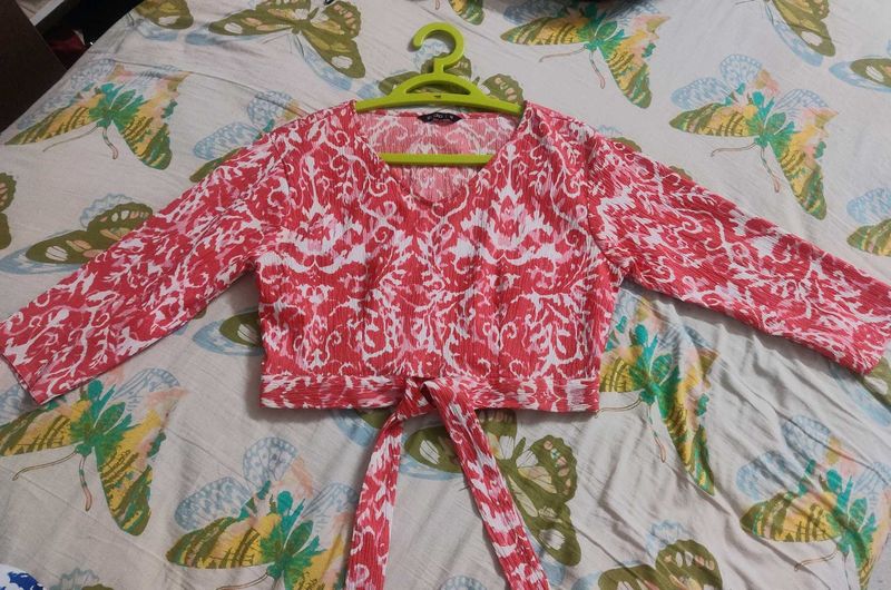 Trendy Printed Crop Top from Zudio - Size M