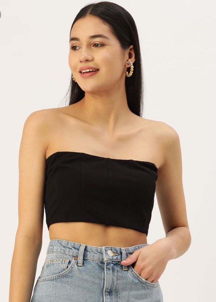 Black Strapless Top