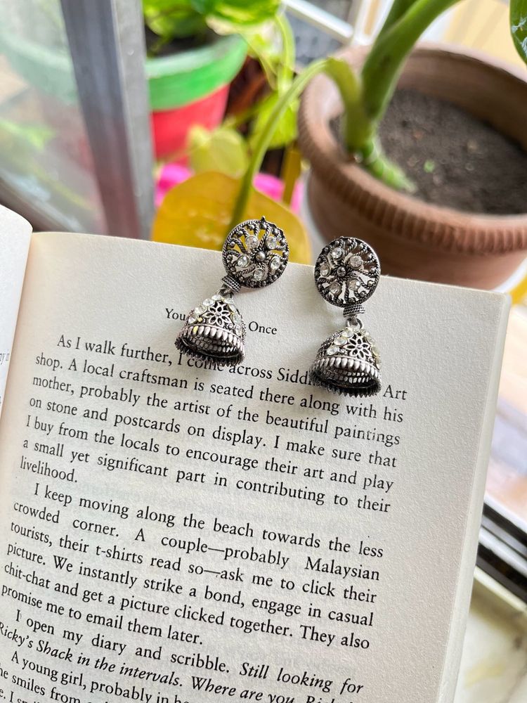 Silver Jhumka Earrings