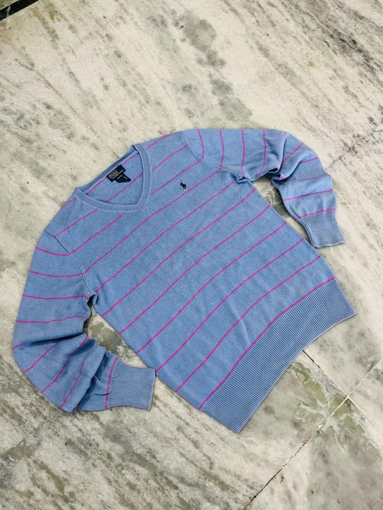 Ralph Lauren Striped V-Neck Sweater