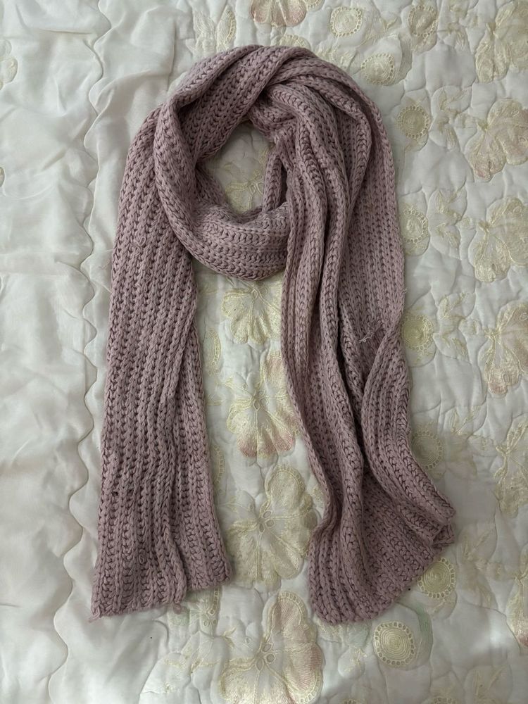 Dusty Rose Knit Scarf