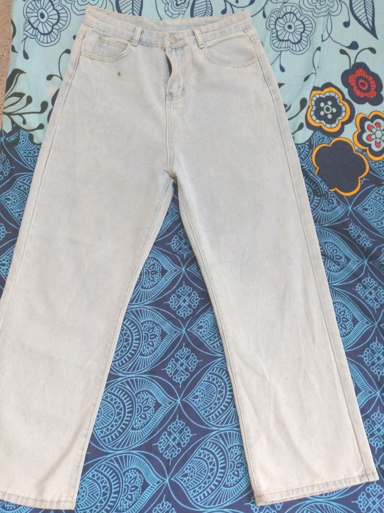 Light Blue Straight Fit Denim .