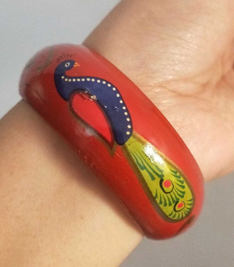 Peacock Wooden Bangle