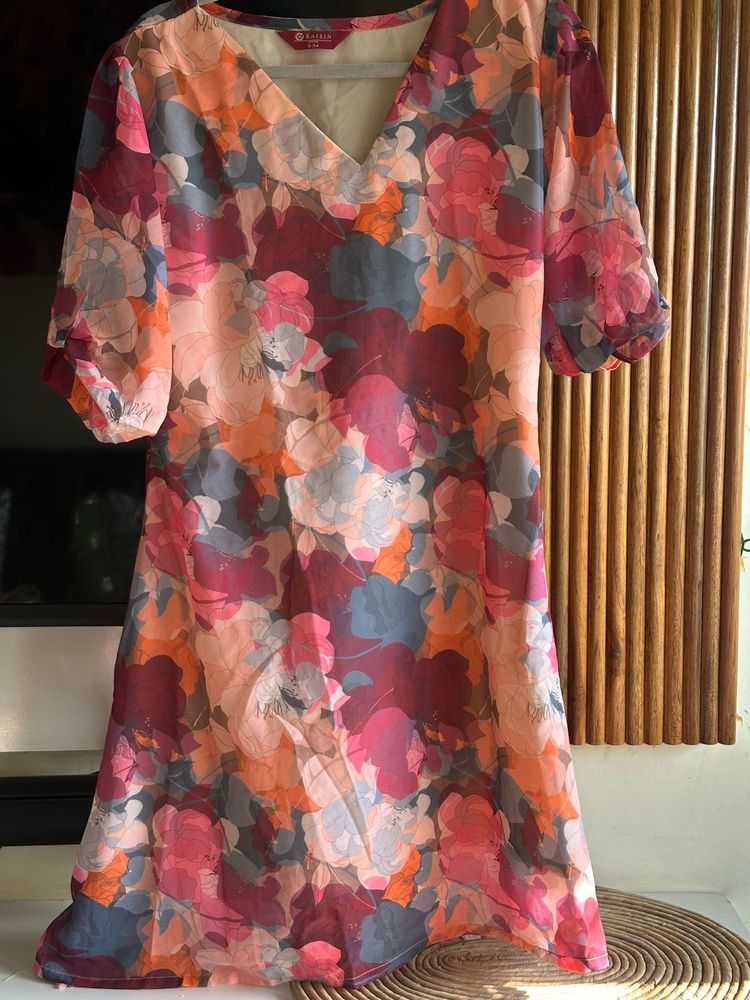 Multi Floral Print Dress