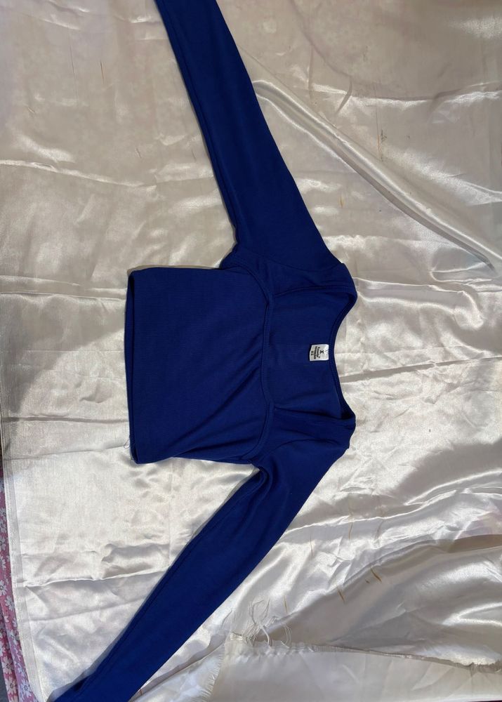 Blue Long Sleeve Top