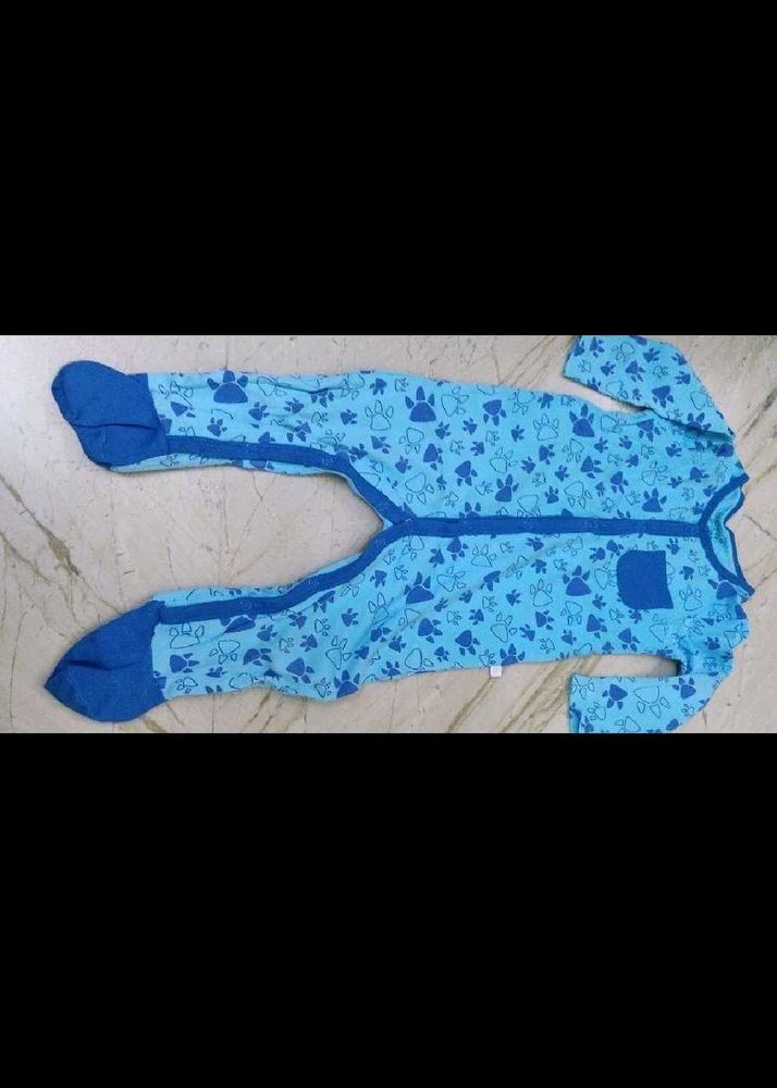 Cute Baby Blue Footed romper
