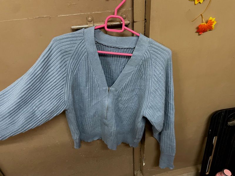 Blue Knit Cardigan